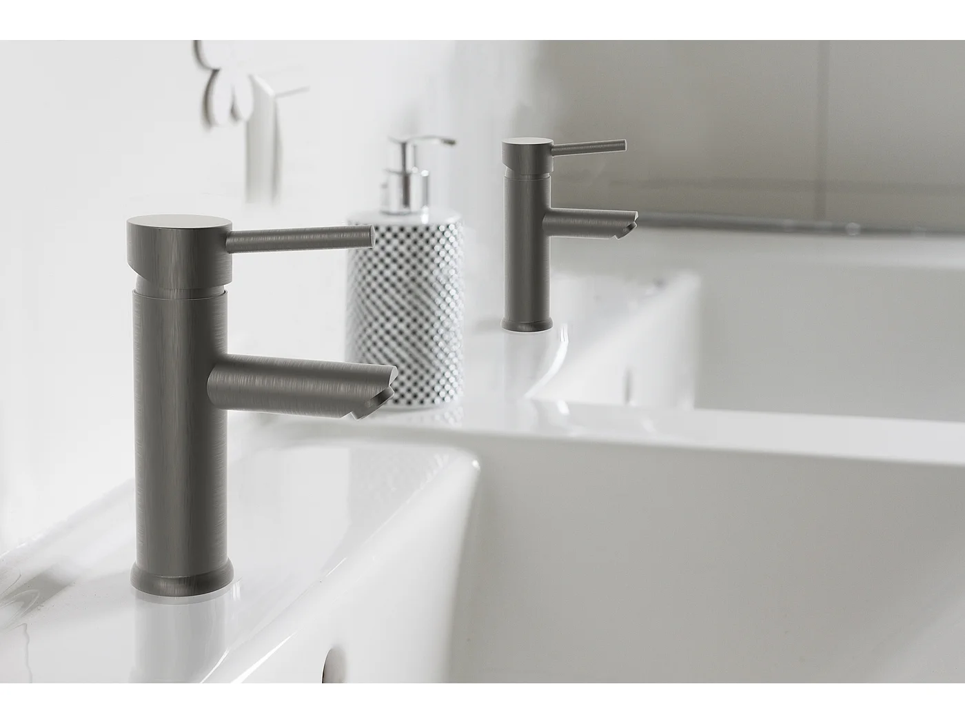 Deco Torneira para lavatório baixo cinza chumbo Essebagno