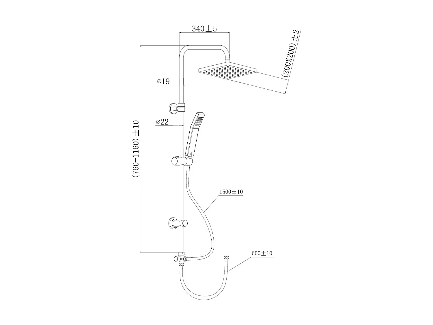 New constellation kolumna prysznicowa bez baterii chromowana - Essebagno