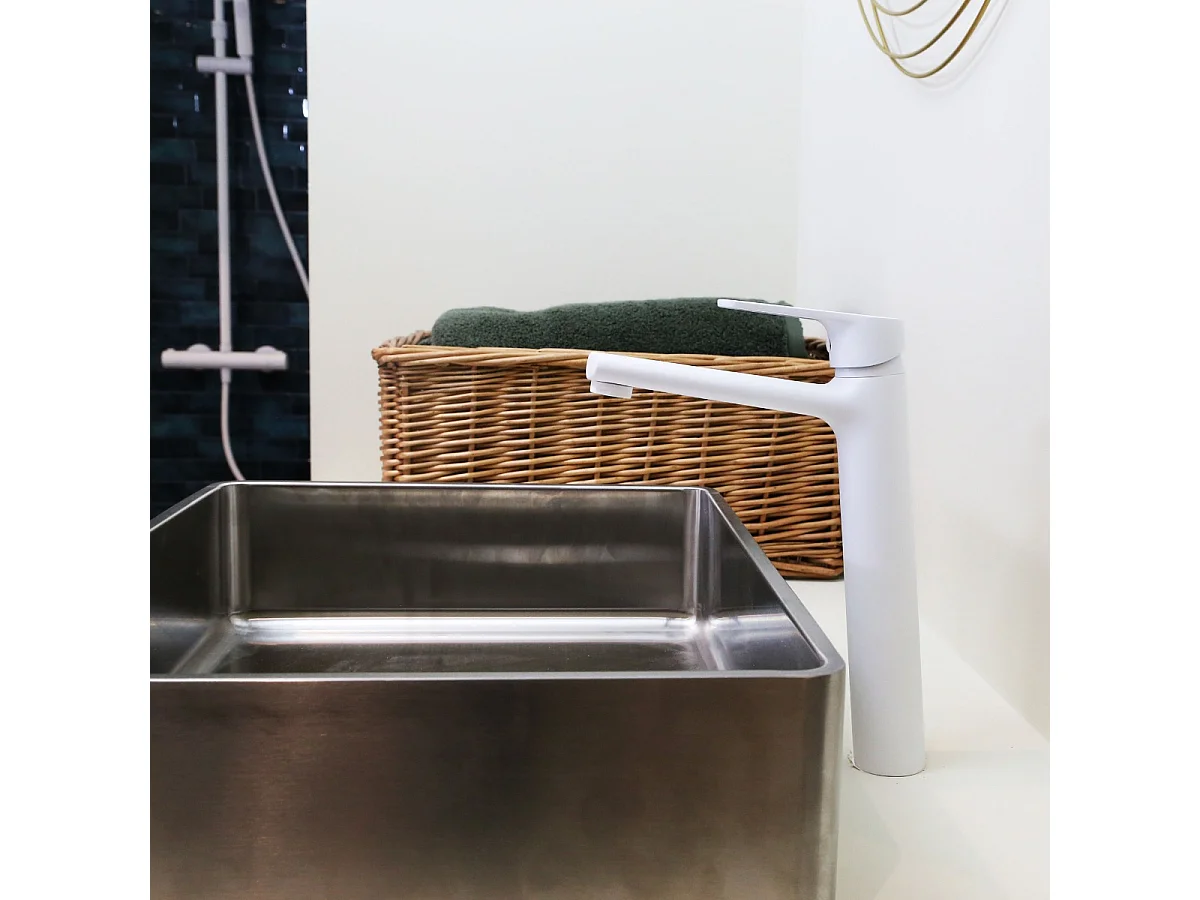 Full mitigeur lavabo haut blanc - Essebagno
