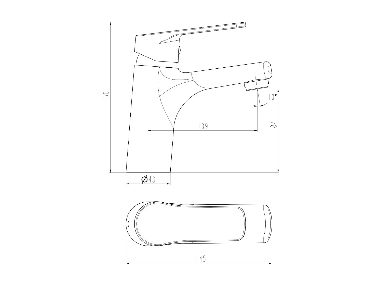 Full mitigeur lavabo bas noir mat - Essebagno