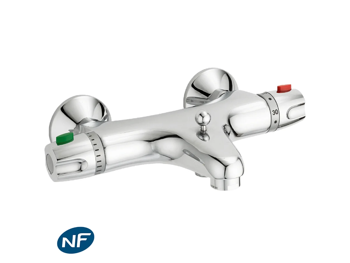 Glam Misturador termostático para banheira e duche cromado Huber