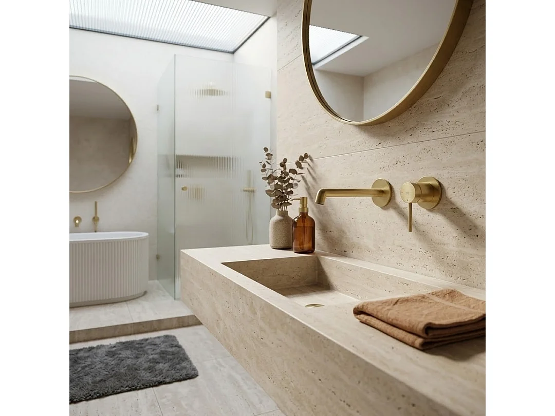 Envol II Misturadora de lavatório de encastrar dourado escovado Essebagno