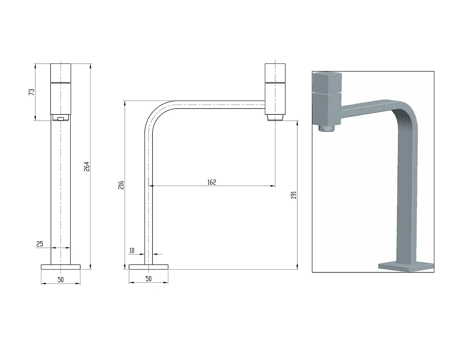 Target torneira de lavatório cromada de água fria Essebagno