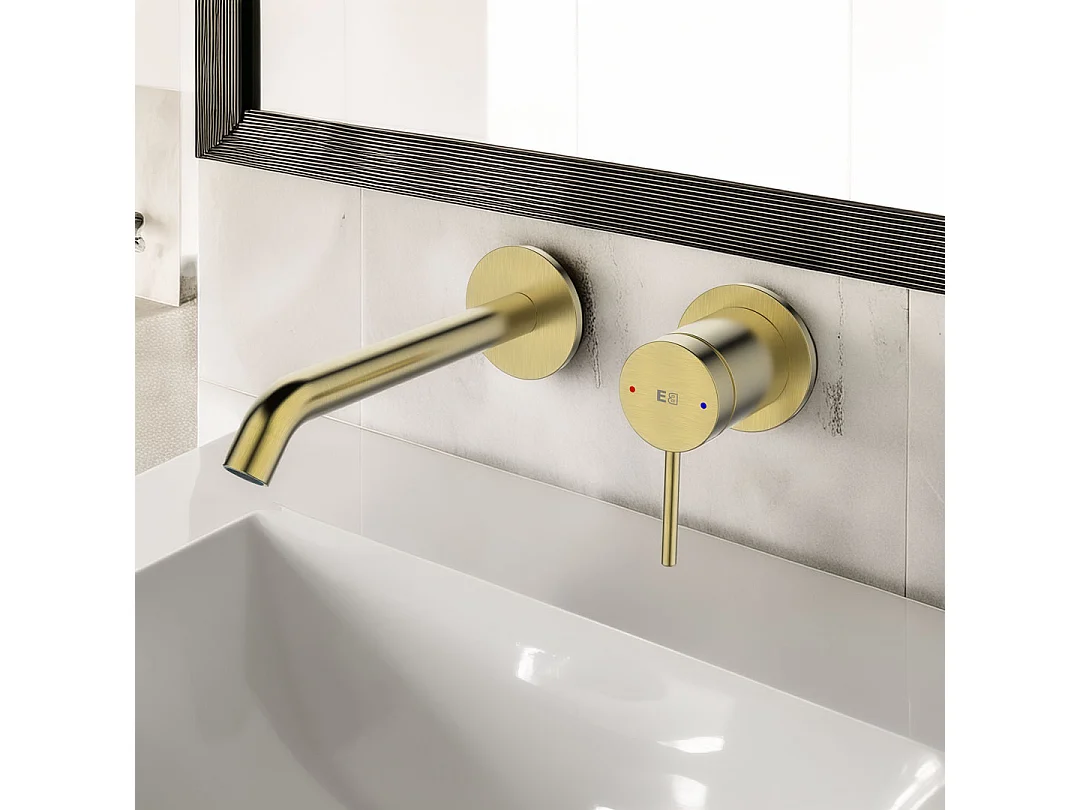 Lollipop inbouw wastafelmengkraan geborsteld goud - Essebagno