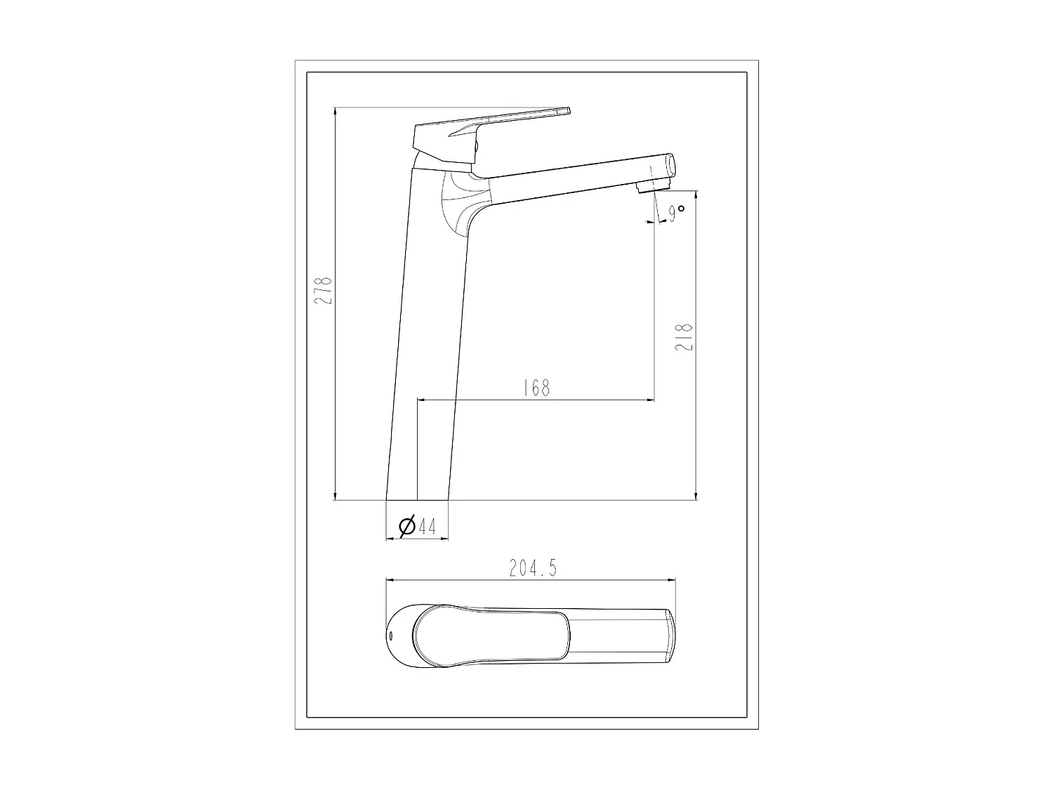 Full mitigeur lavabo haut noir mat - Essebagno