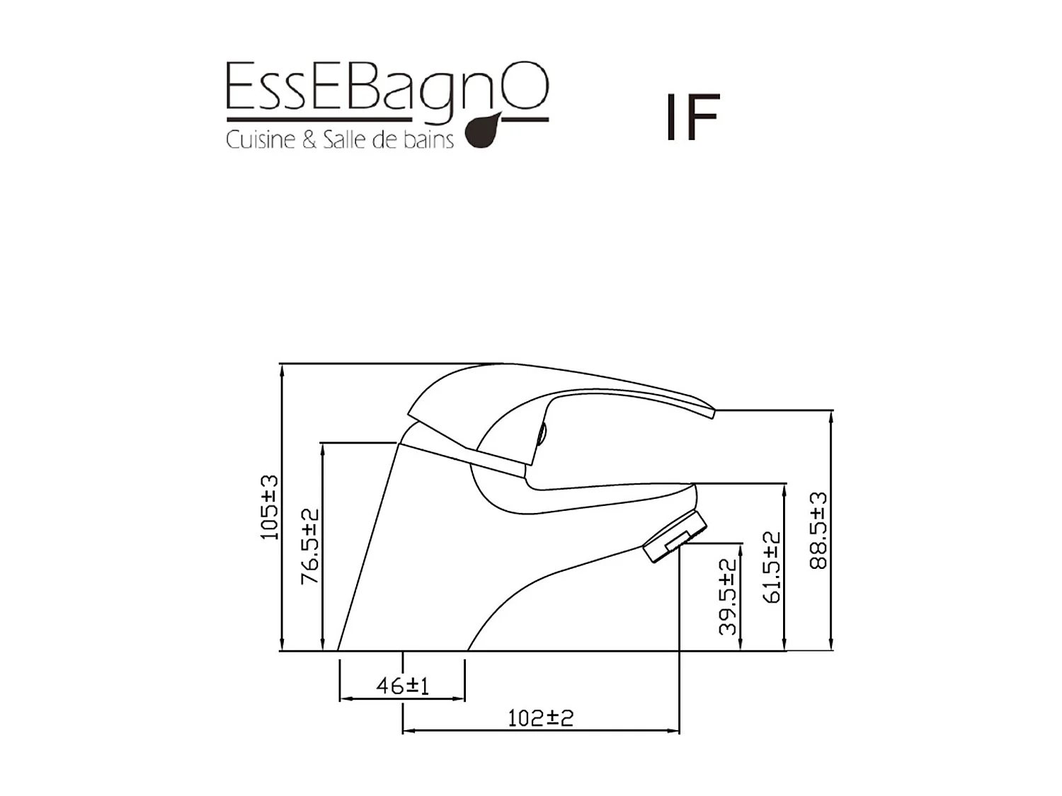 If misturador para lavatório baixo cromado Essebagno