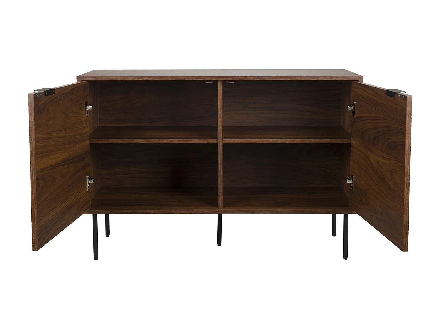 Buffet à rayures marron avec pieds métal noir