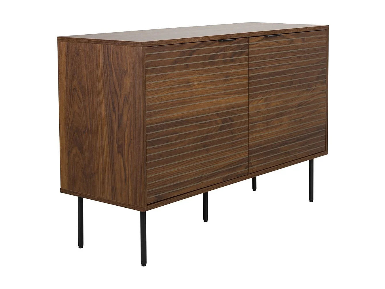 Buffet à rayures marron avec pieds métal noir