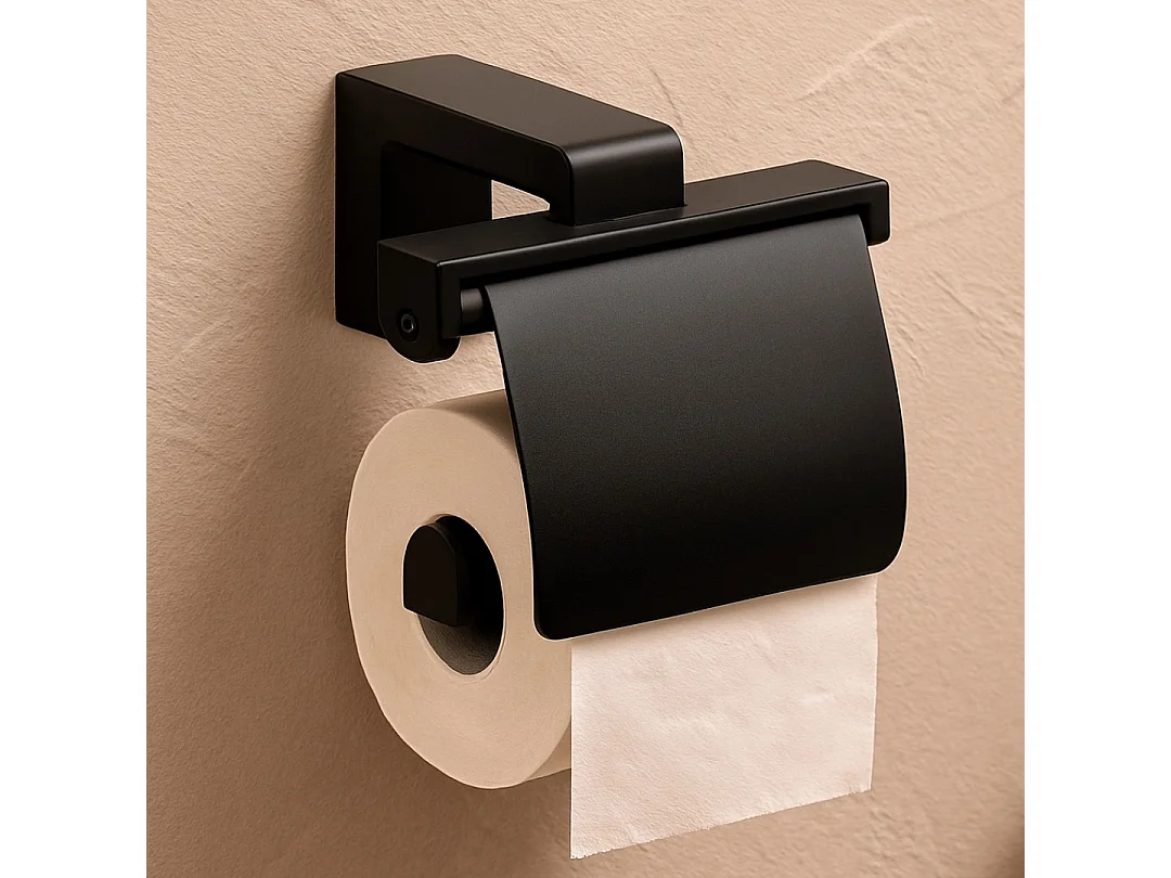 Kissy porte rouleau WC noir - Essebagno