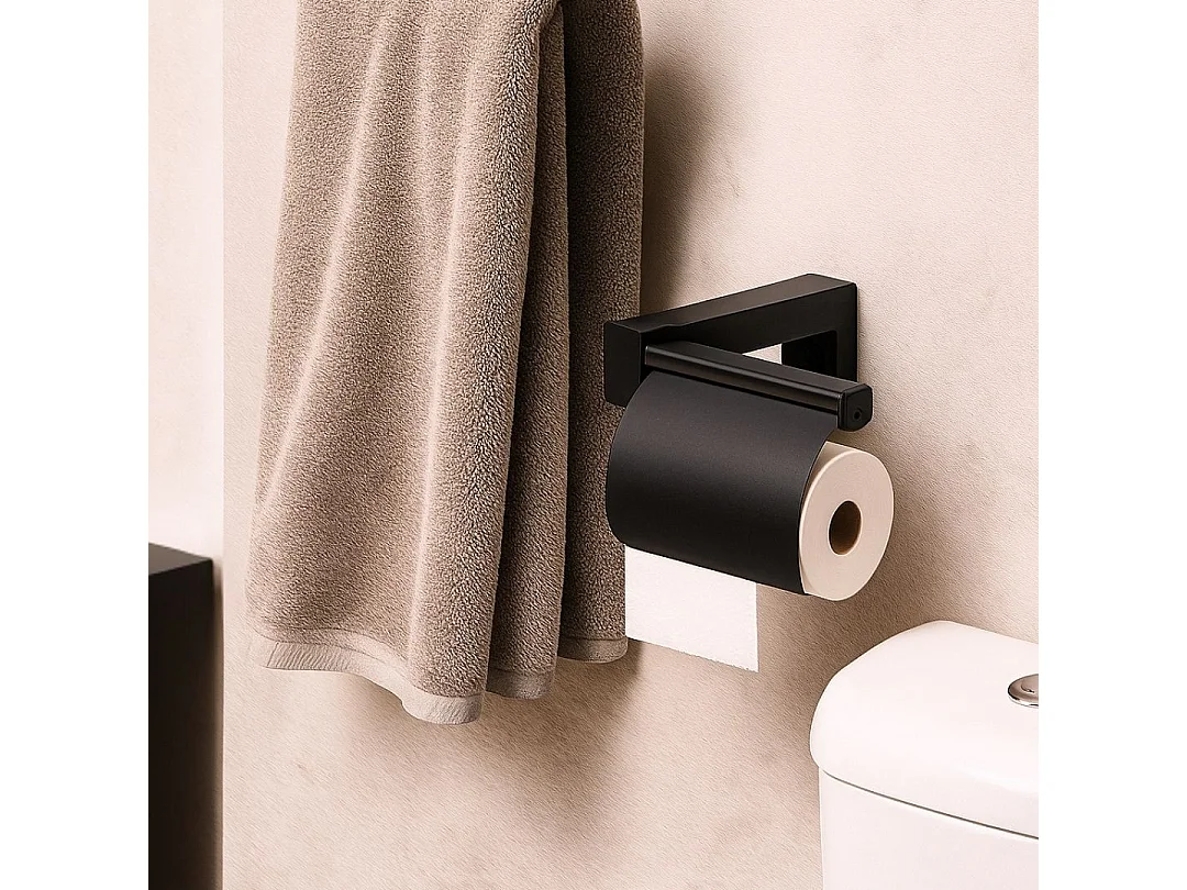 Kissy porte rouleau WC noir - Essebagno