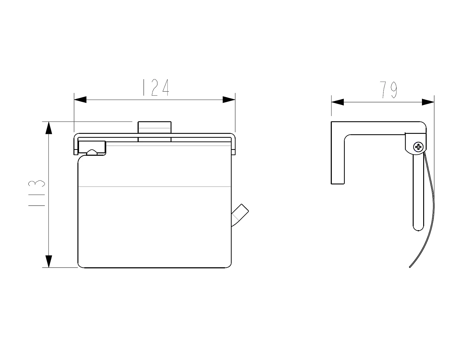Kissy porte rouleau WC noir - Essebagno