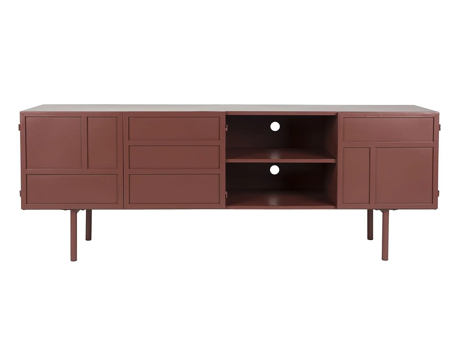 Buffet en métal rouge 105 cm, Design industriel