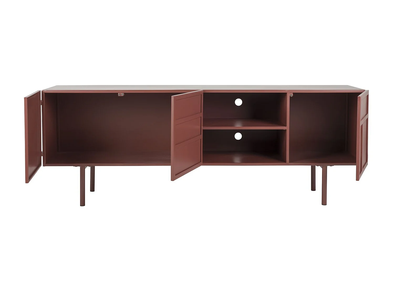 Buffet en métal rouge 105 cm, Design industriel