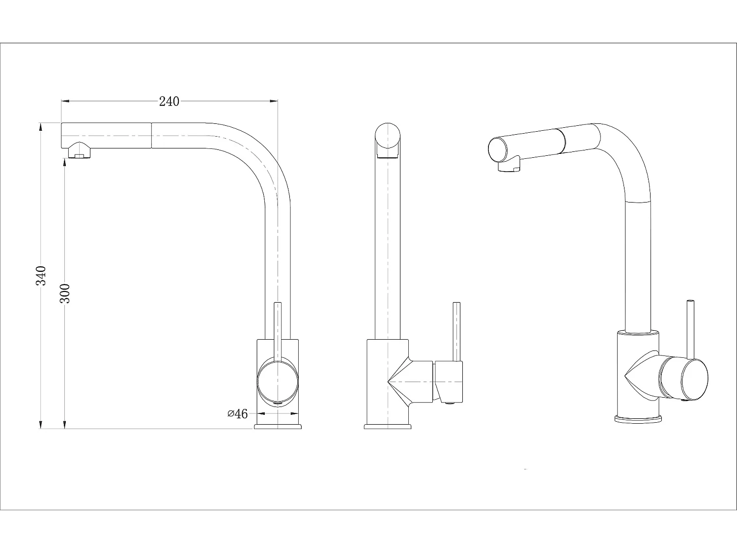 Kiwo Spültischmischer mit ausziehbarer Brause in Edelstahloptik Essebagno
