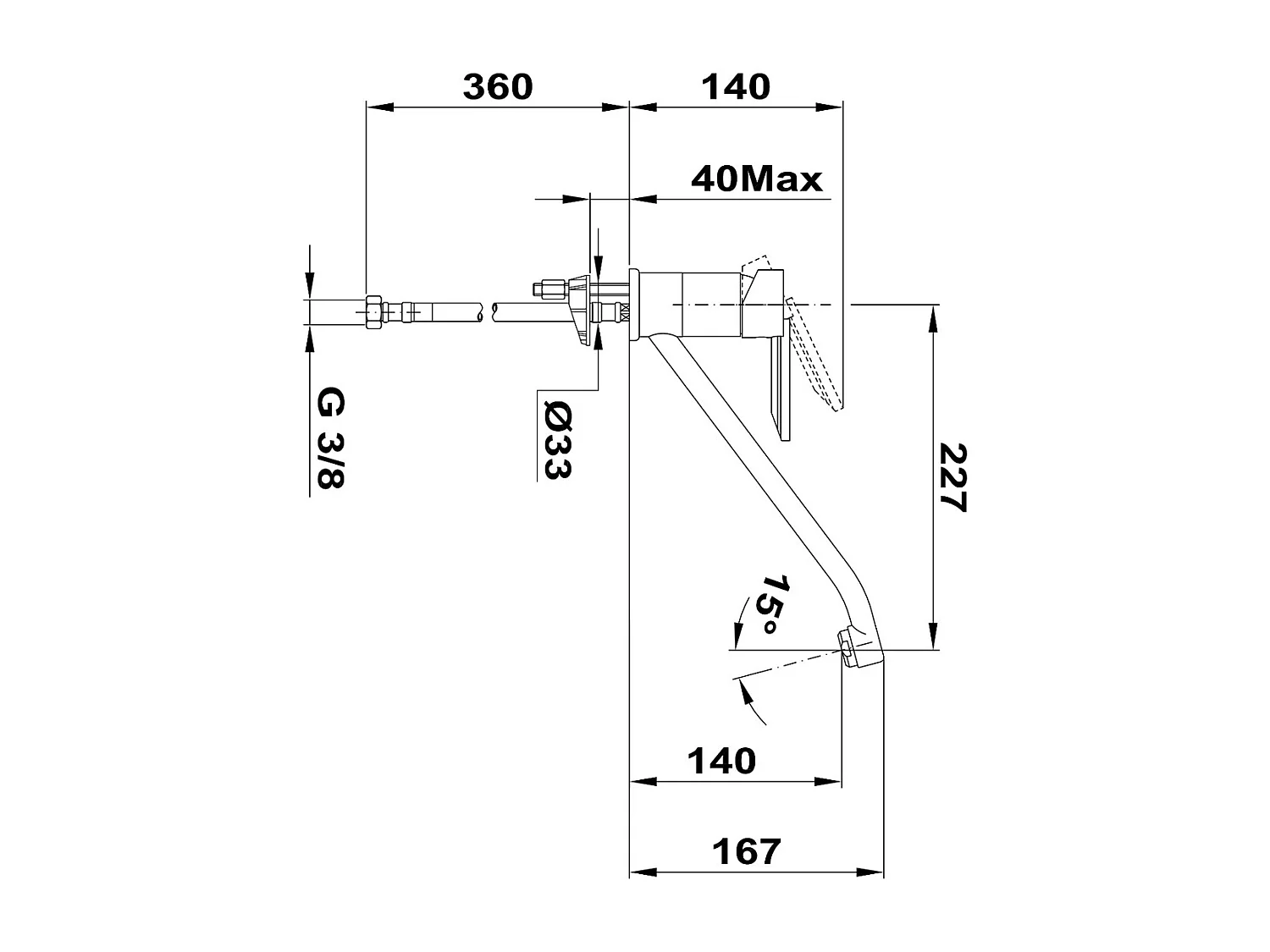Tango Plus verchroomde mengkraan voor gootsteen - Essebagno