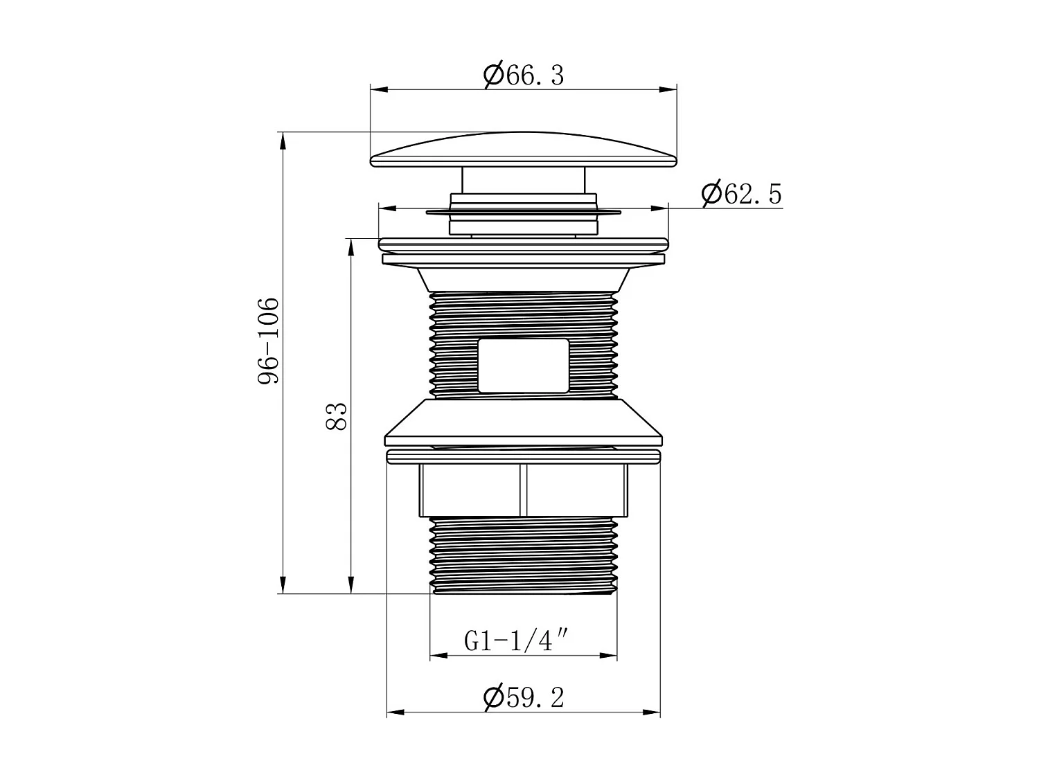 Universele metalen afvoer chroom - Essebagno