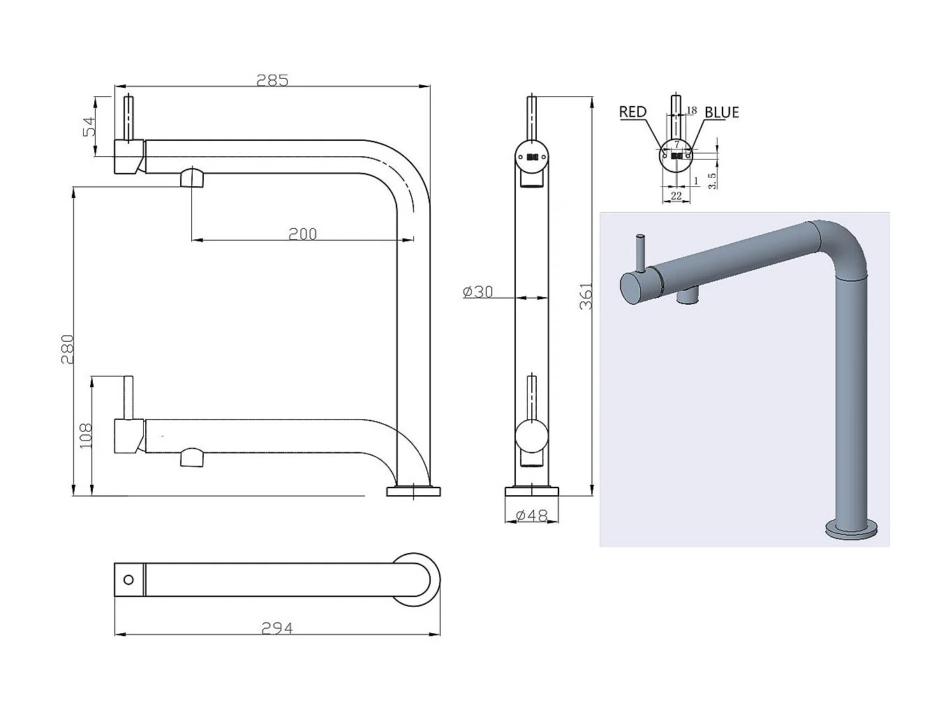 Magic Einhebelmischer für Spüle versenkbar chrom Essebagno