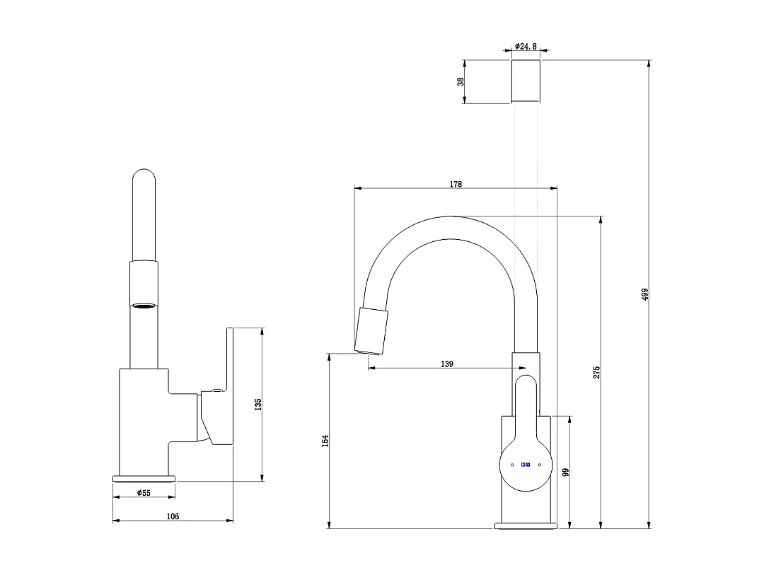 Mémory bateria miedziana środkowa chrom - Essebagno