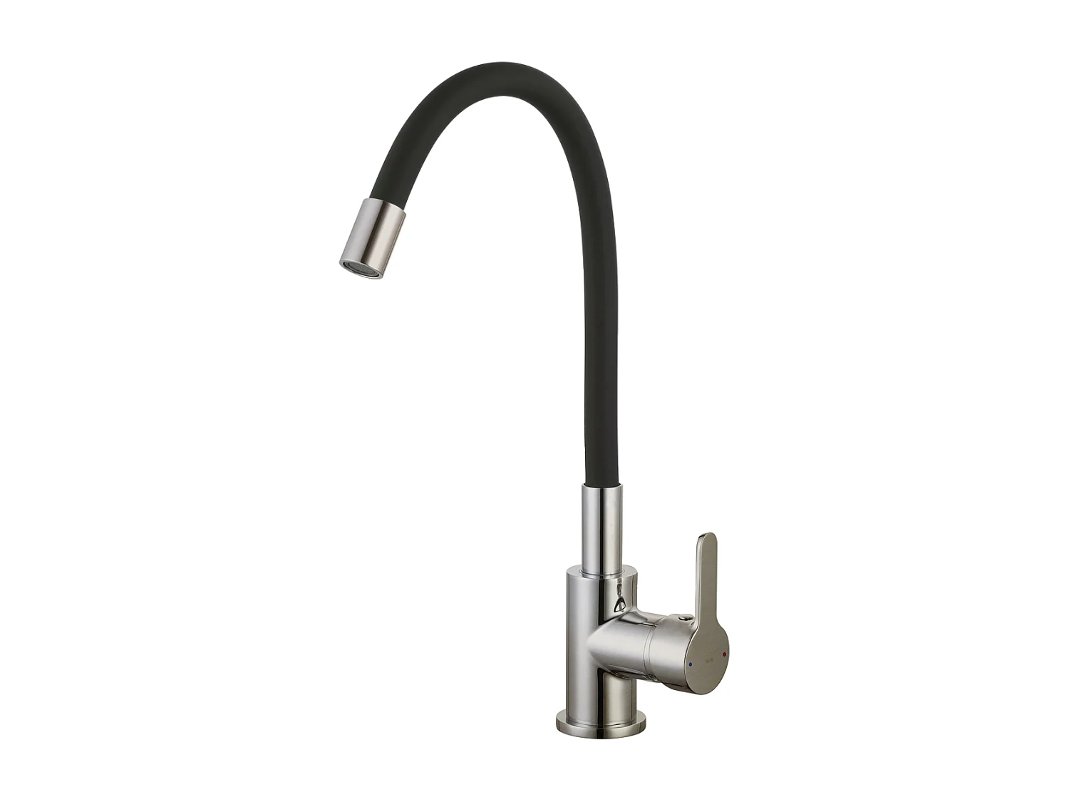 Mémory-Spültischmischer in Edelstahloptik mit formstabilem Schlauch Essebagno