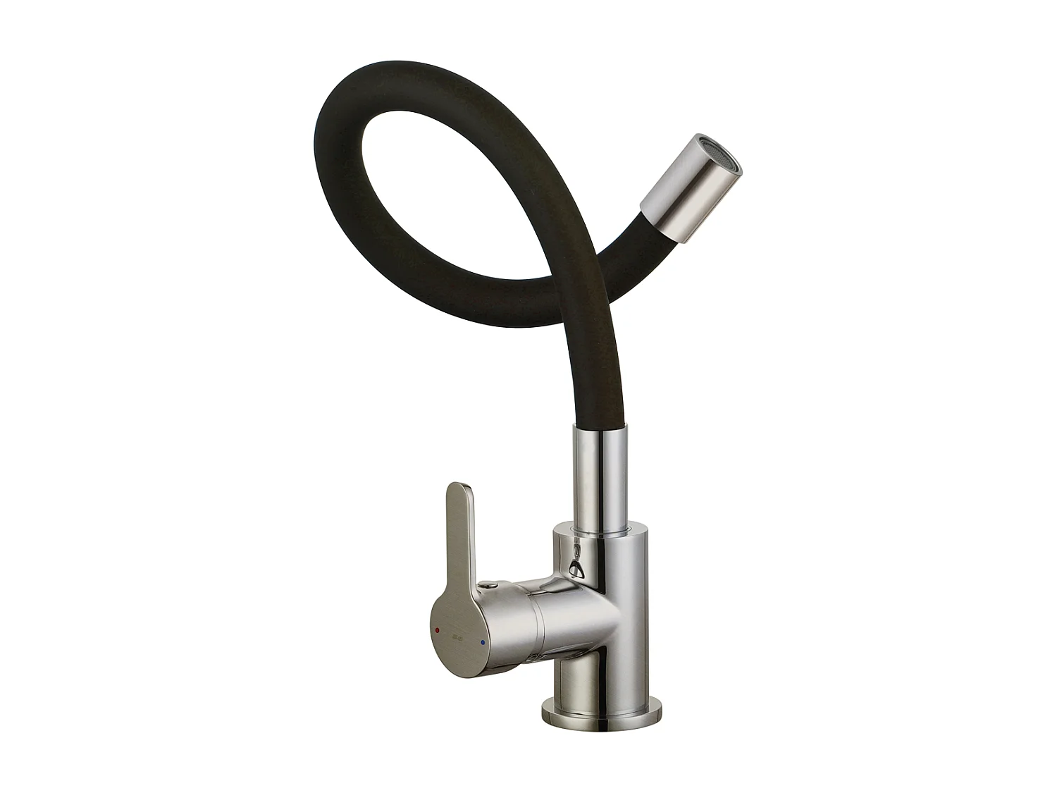 Mémory-Spültischmischer in Edelstahloptik mit formstabilem Schlauch Essebagno