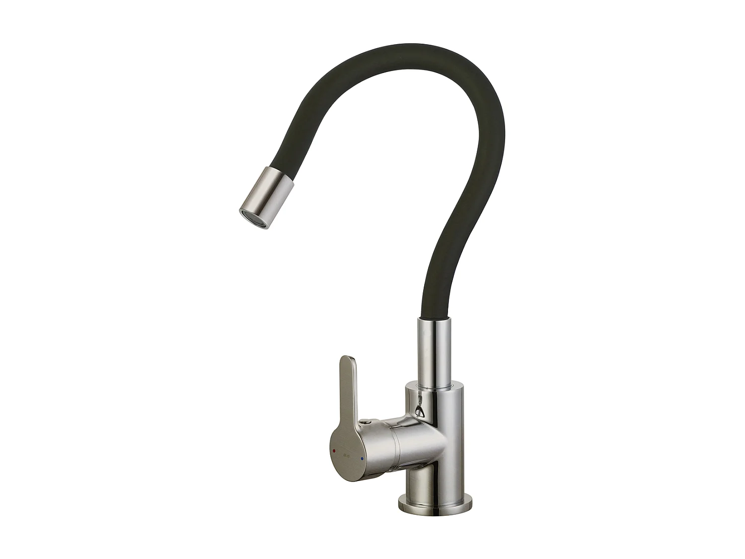 Mémory-Spültischmischer in Edelstahloptik mit formstabilem Schlauch Essebagno