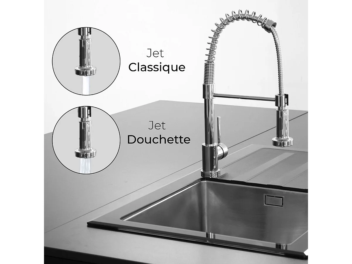 Plimo Spültischmischer mit beweglicher Brause, Chrom Essebagno