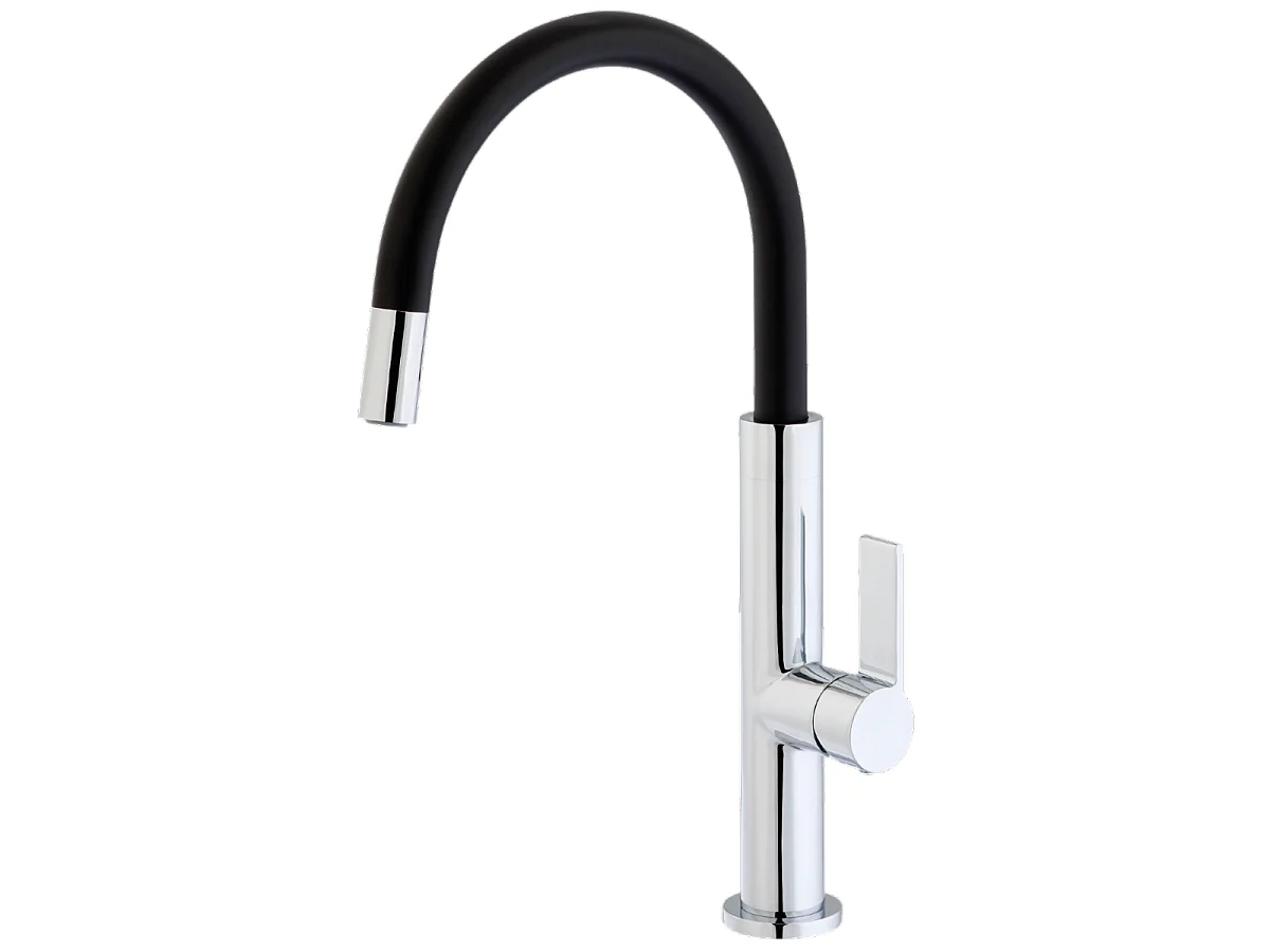 Reflet Spültischmischer Chrom und Schwarz Essebagno