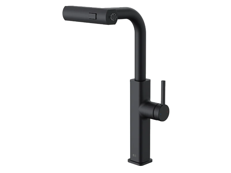 Esserain Spültischmischer mit ausziehbarer Handbrause mattschwarz Essebagno