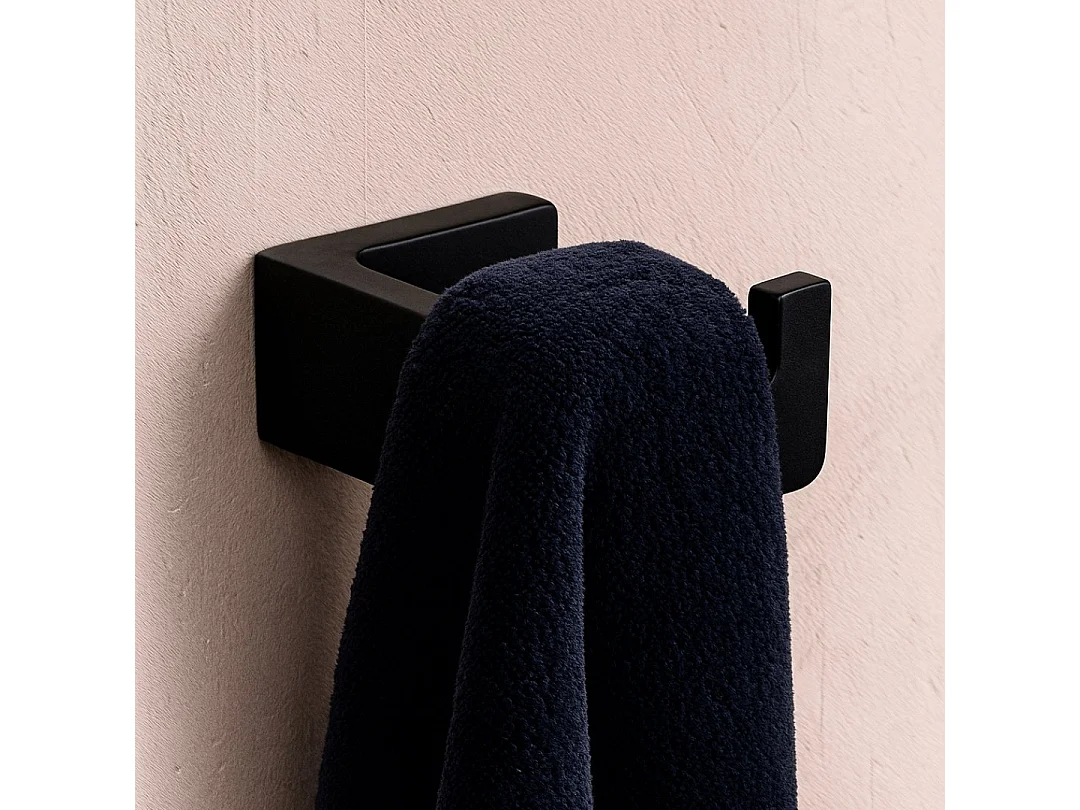 Luisa gancio a parete nero Essebagno
