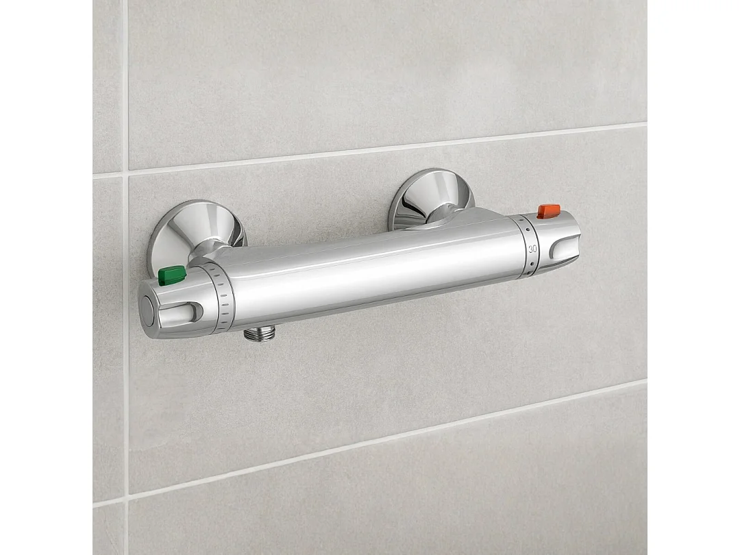 Glam Misturador termostático para chuveiro cromado Huber