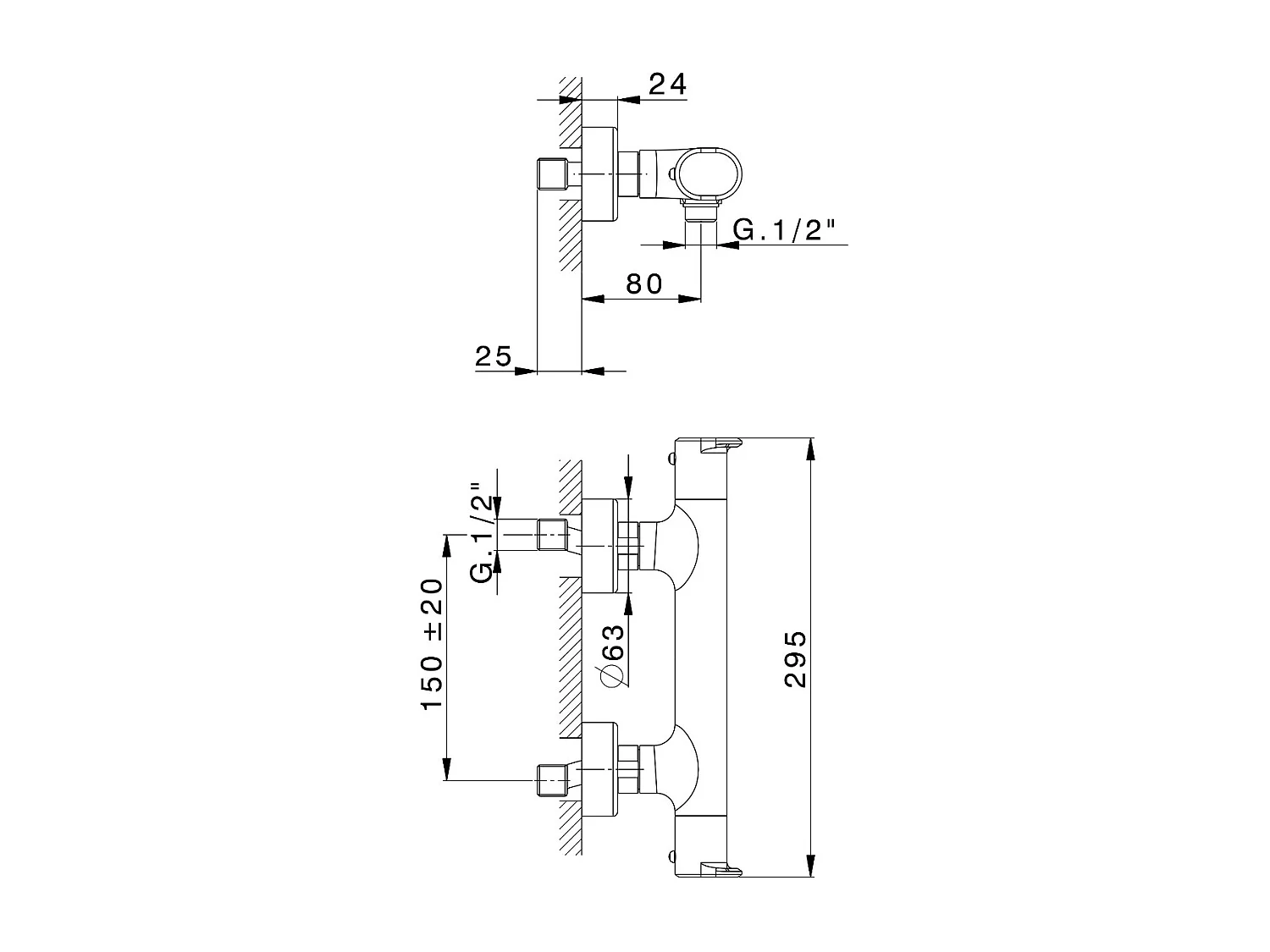 Aero Misturador termostático para chuveiro cromado Huber