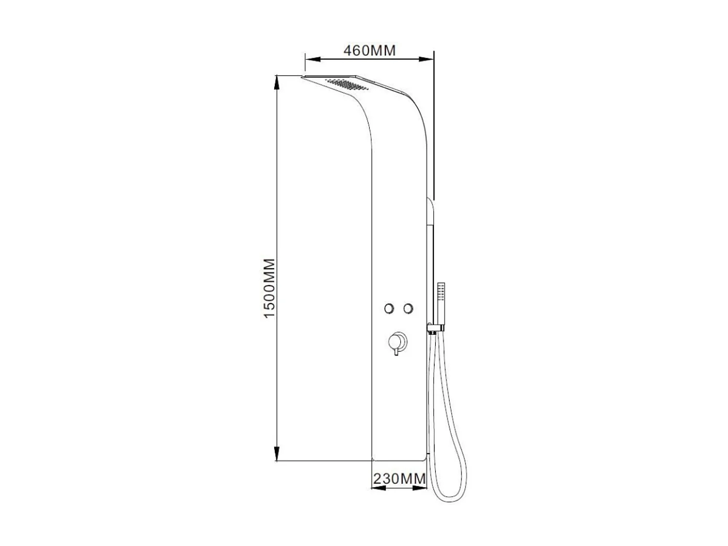 Esseblack and White mechaniczna płyta prysznicowa w kolorze białym - Essebagno