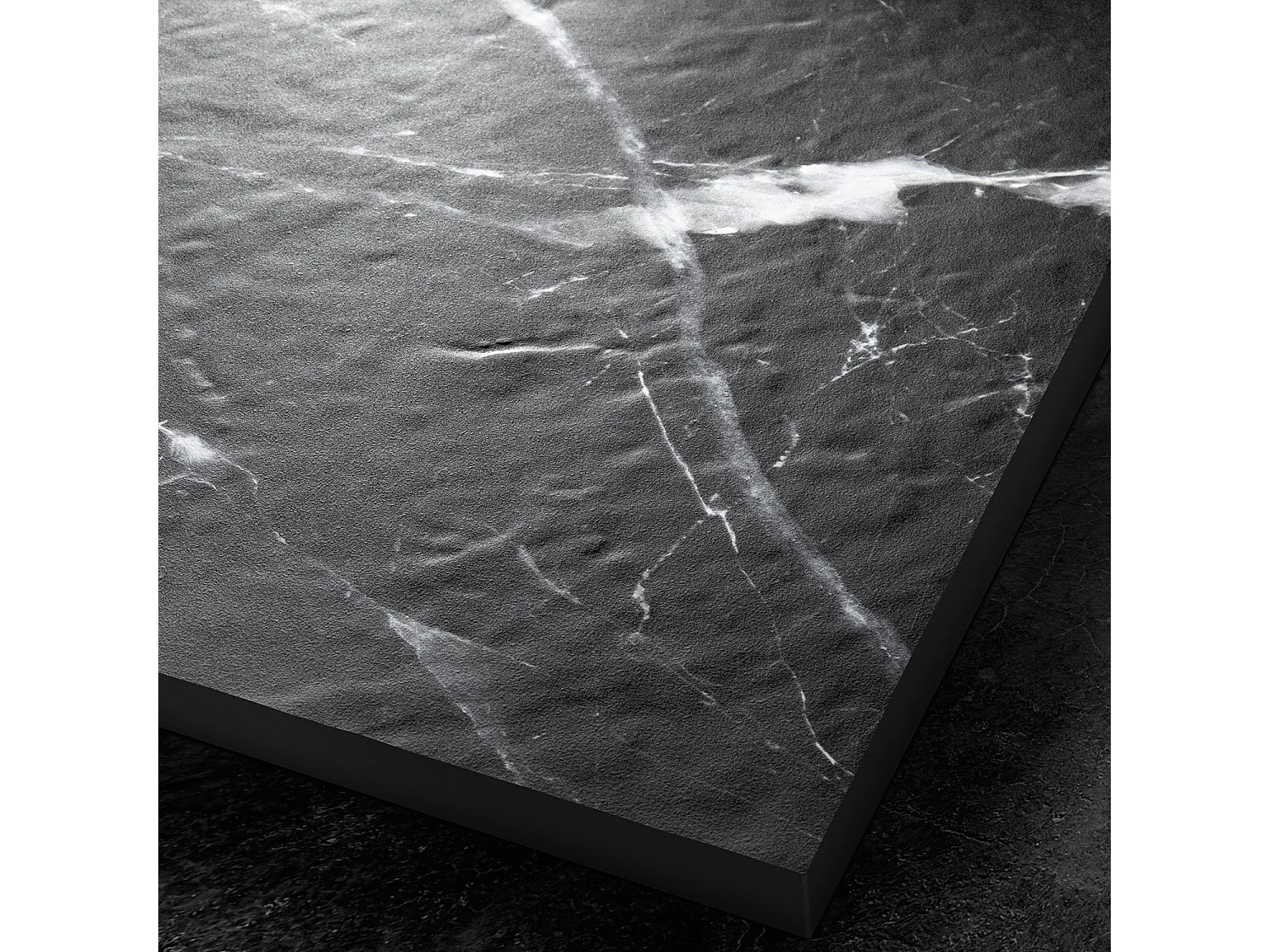 Panneau mural pour salle de bain résine effet marbre noir 200x100 cm Natte d'étanchéité périférique intégrée