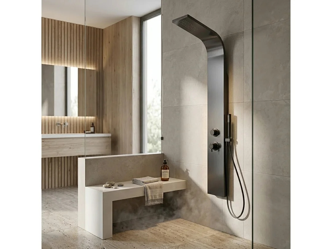 Essegun mechanische Duschkonsole in Metallic-Grau Essebagno