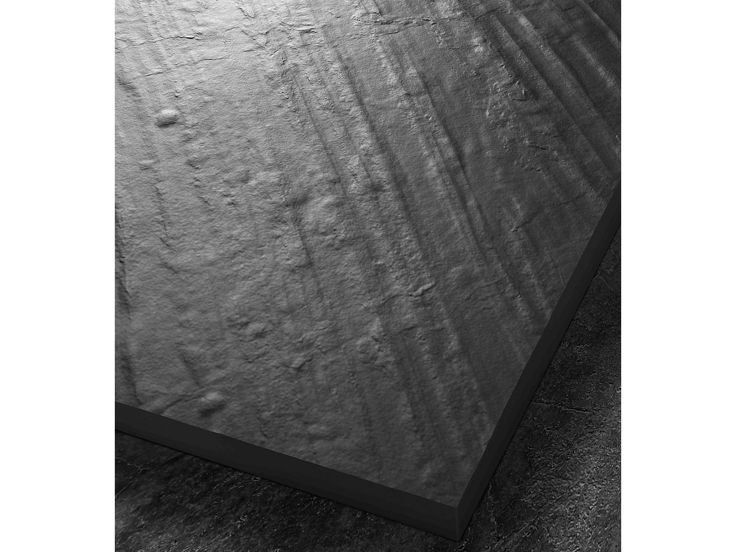 Panneau mural de douche en pierre naturelle graphite noir 250x100 cm Épaisseur 3mm recoupable et perçable