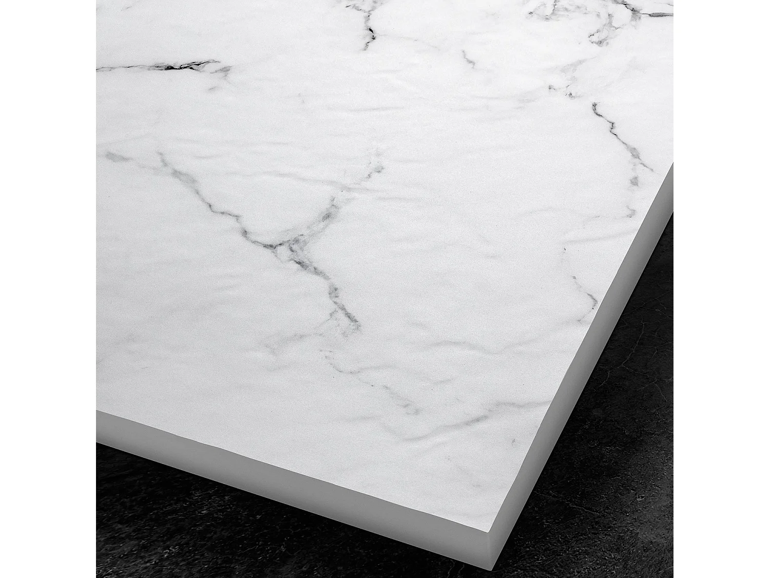 Panneau mural pour salle de bain résine effet marbre blanc 250x120 cm Natte d'étanchéité périférique intégrée