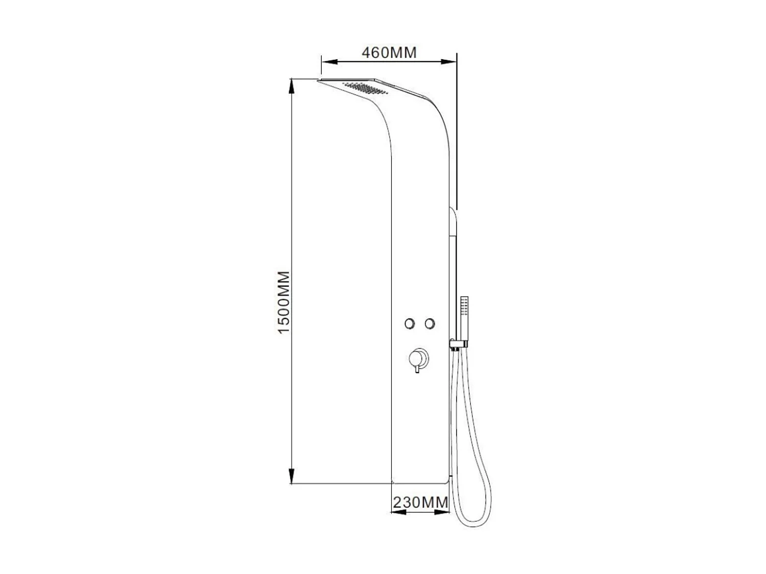 Esseblack and Black panel de ducha mecánico negro Essebagno
