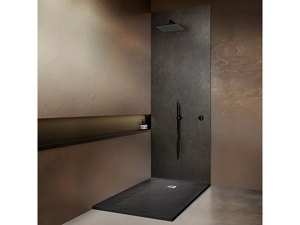 Panneau mural pour salle de bain en pierre naturelle roche de mer 250x100 cm Épaisseur 3mm recoupable et perçable