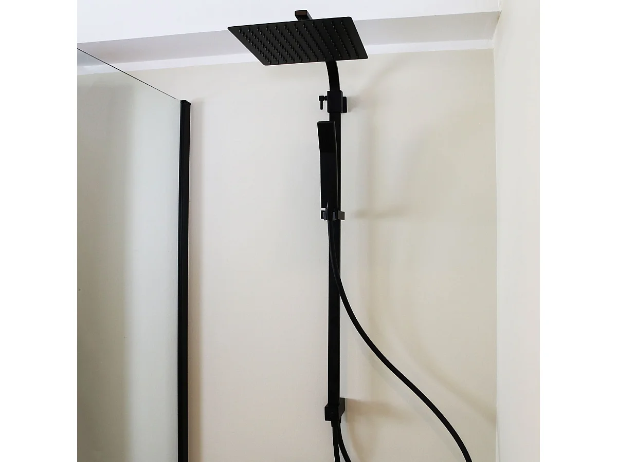 Essekadra columna de ducha sin mezclador negra Essebagno