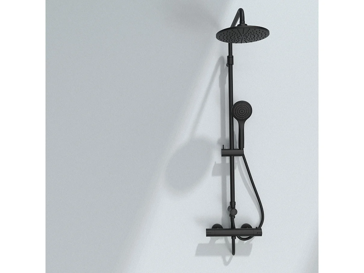 Essesmart Duschsäule ohne Mischbatterie schwarz Essebagno