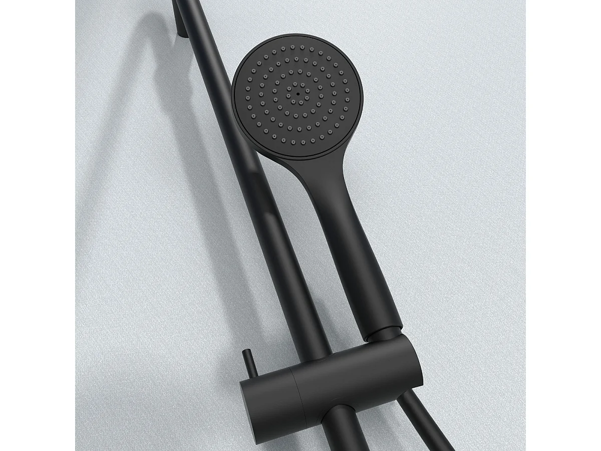 Essesmart Duschsäule ohne Mischbatterie schwarz Essebagno