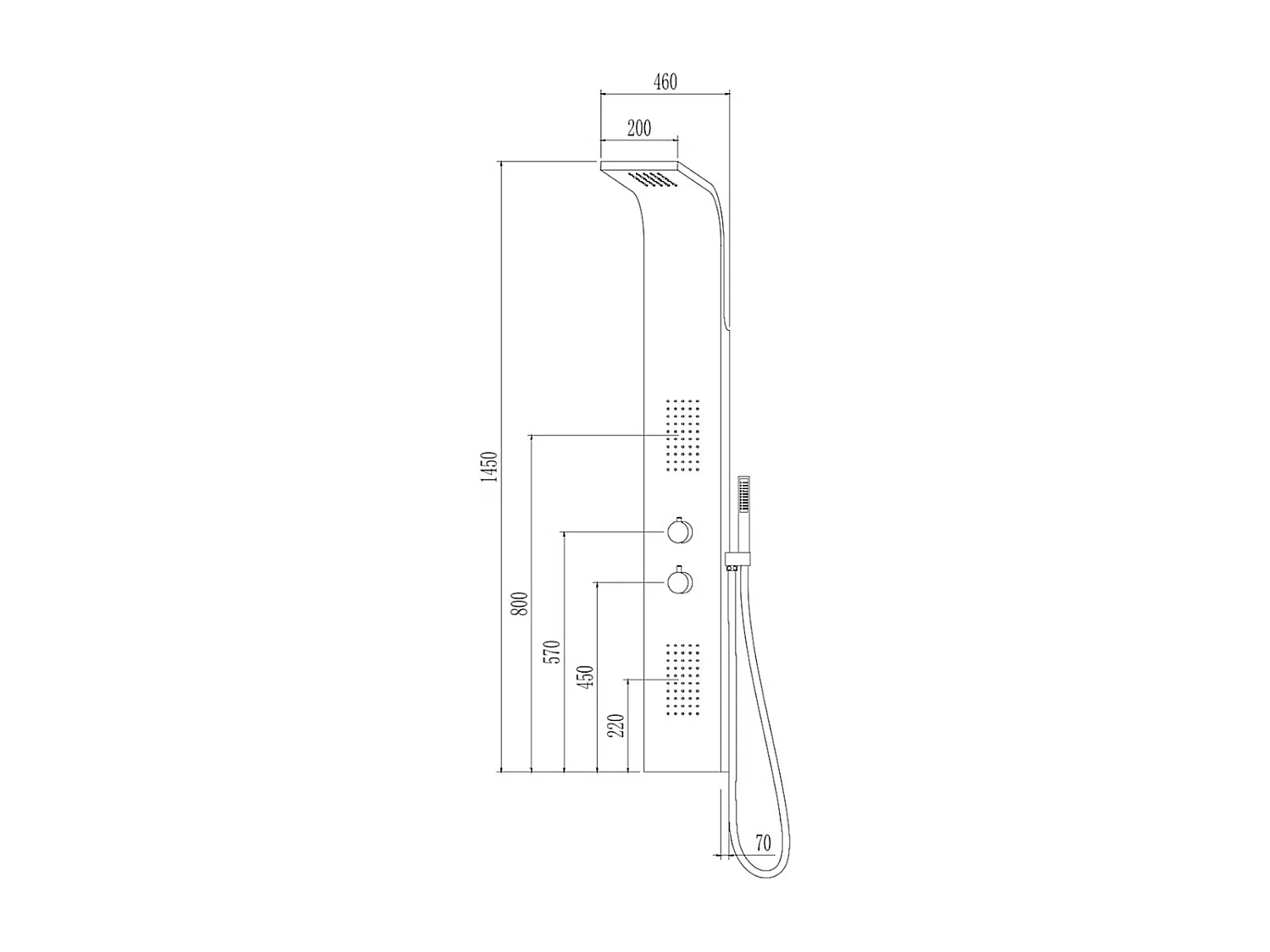 Essegun panel prysznicowy termostatyczny metaliczny szary - Essebagno