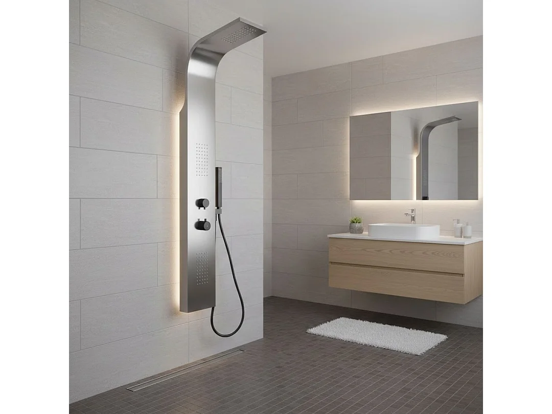 Essegun panel prysznicowy termostatyczny metaliczny szary - Essebagno