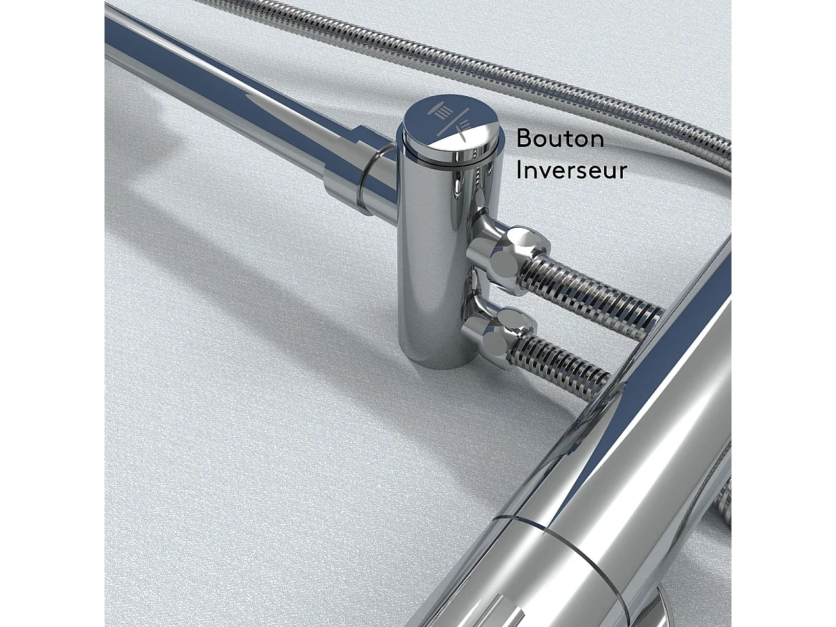 Essesmart columna de ducha sin mezclador cromada y negra Essebagno