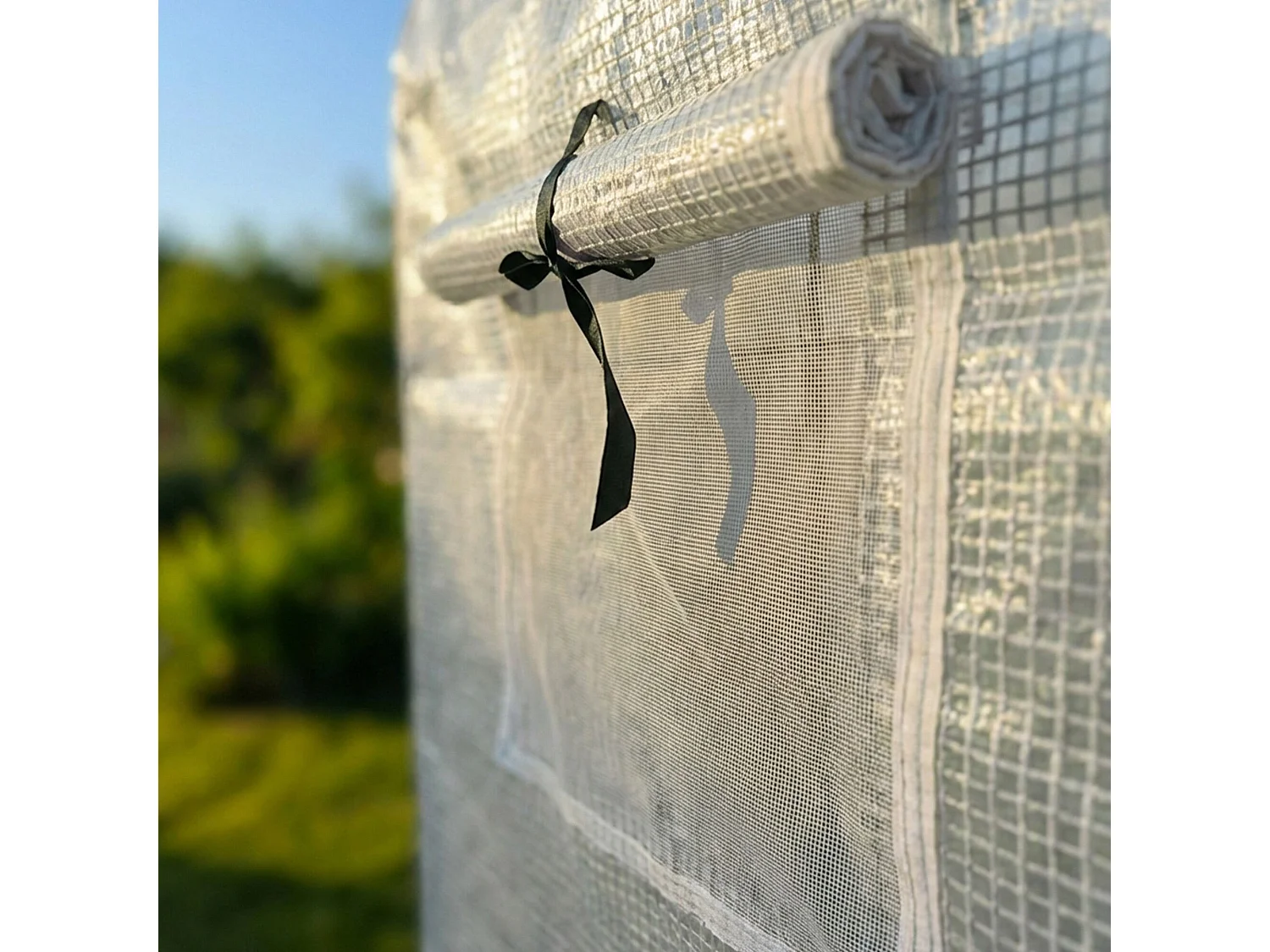 Kweekkas met oprolbare kasdeur / Tuinkas met 6 Vensters / Foliekas / Wit / 200x300x200 cm