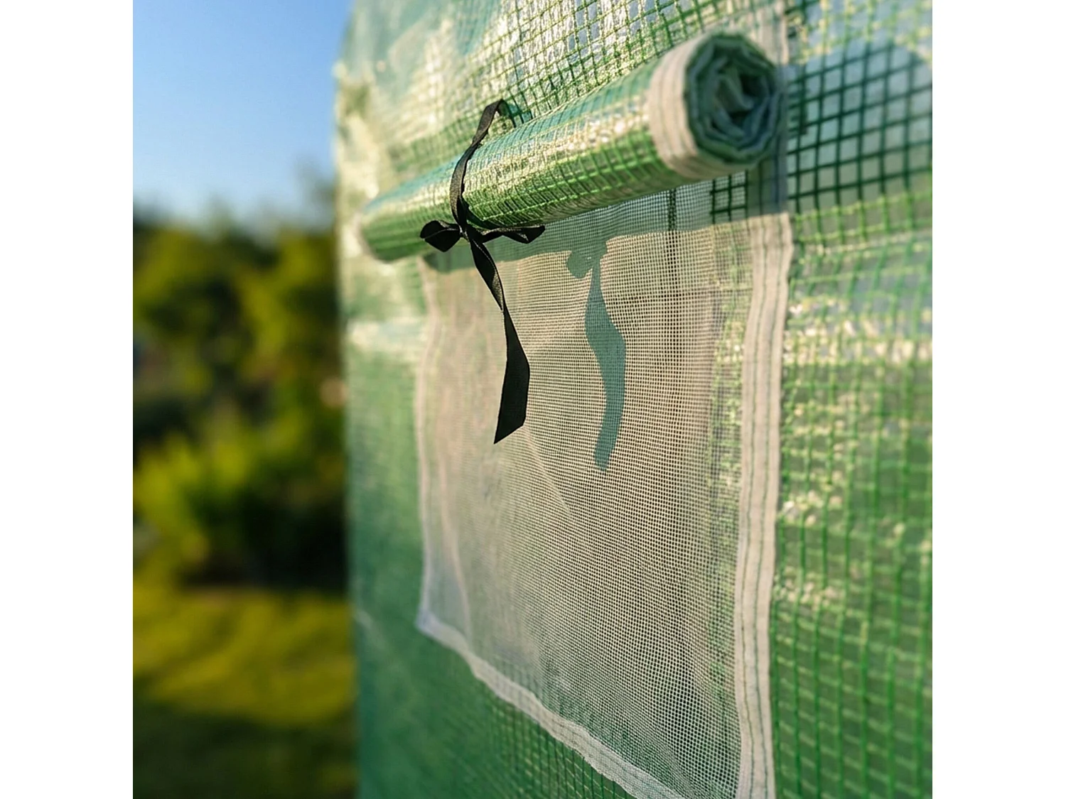Tuinkas met oprolbare Zijkanten / Foliekas met oprolbare kasdeur / Tuinfolietunnel / Groen / 200x300x200 cm