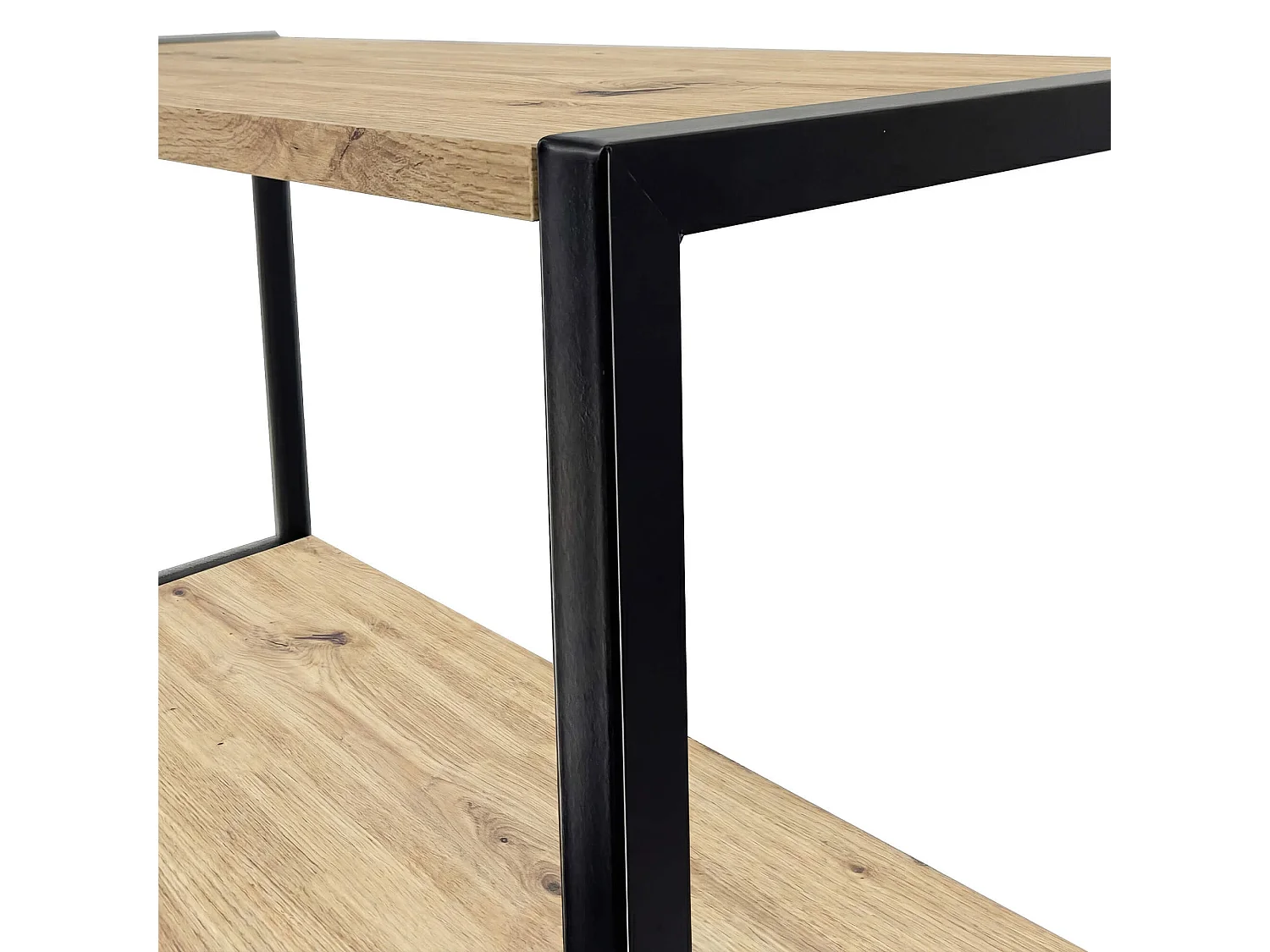 Étagère murale industrielle sur pied AKORD Noire 50 cm façade Chêne Artisan 6 étagères 50x32x192 cm