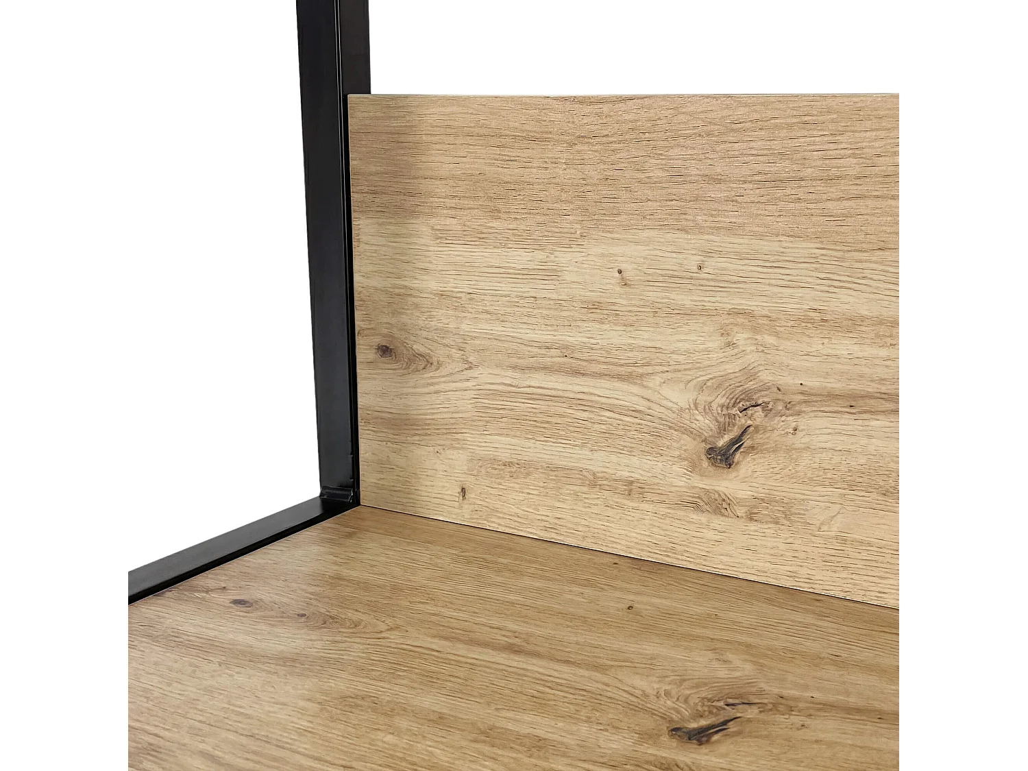 Étagère murale industrielle sur pied AKORD Noire 50 cm façade Chêne Artisan 6 étagères 50x32x192 cm