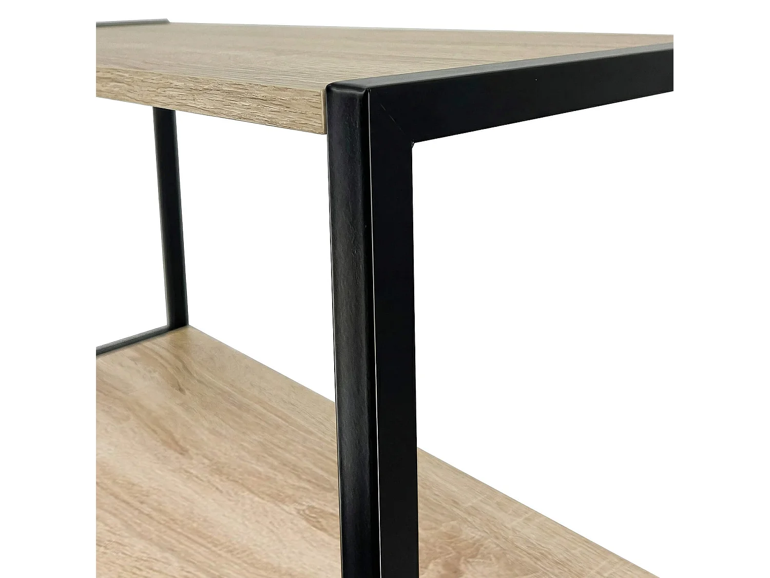 Étagère murale industrielle sur pied AKORD Noire 80 cm façade Chêne Sonoma 6 étagères 80x32x192 cm