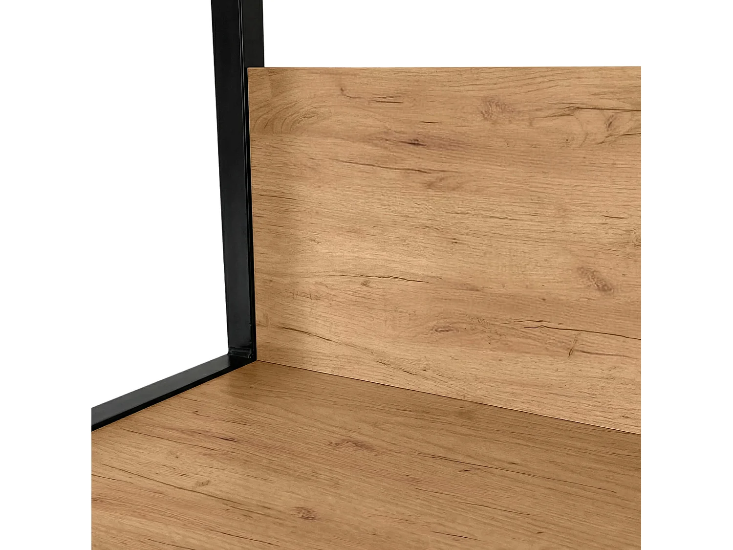 Étagère murale industrielle sur pied AKORD Noire 40 cm façade Chêne Craft 6 étagères 40x32x192 cm